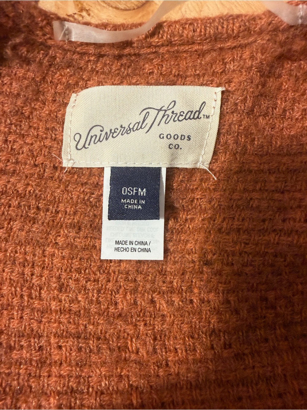 Universal Threads Cozy Rust Orange Essential Ruana - Picture 5 of 6